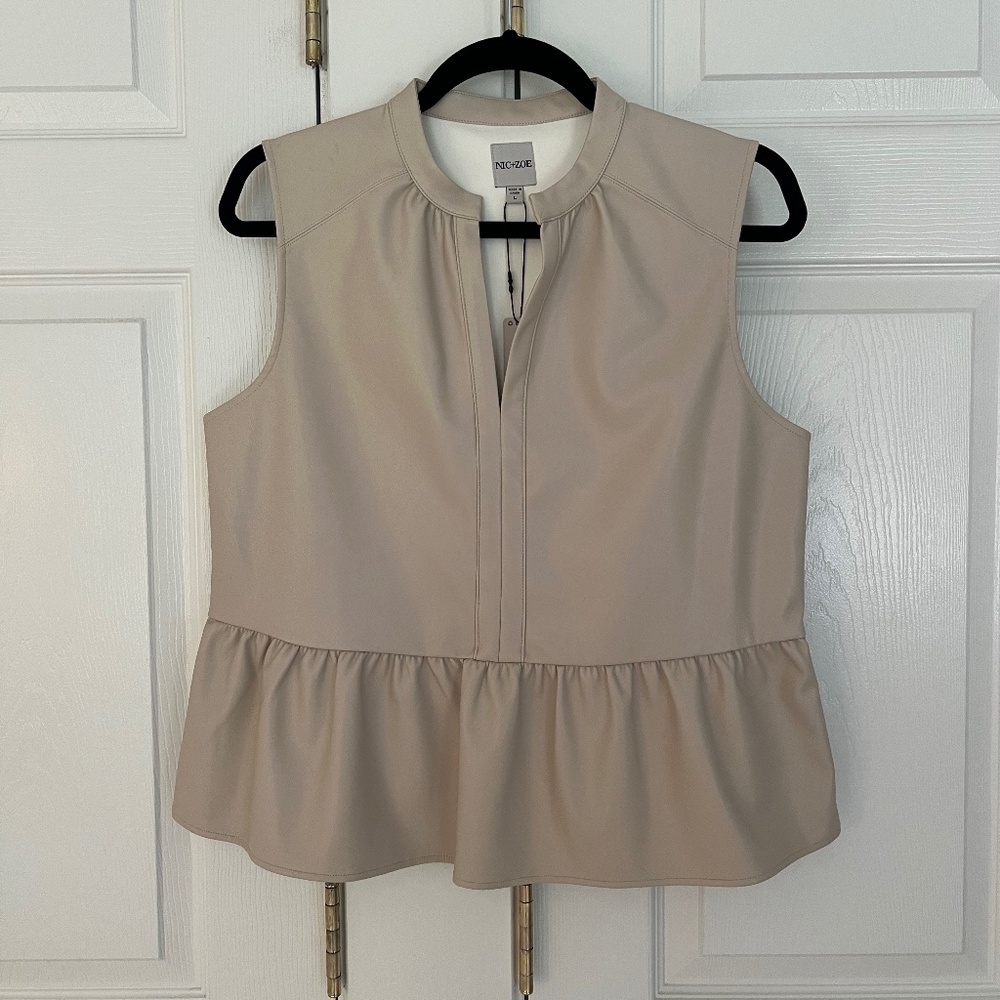 NWT Nic+Zoe Faux Leather Swing Top